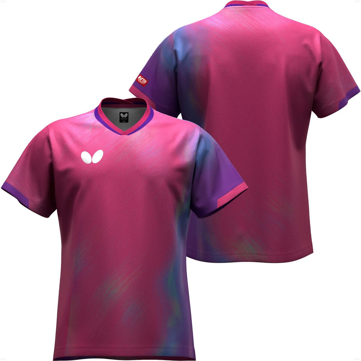 Butterfly Table Tennis - Infiria Shirt - Rose - Front/Back